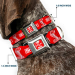 SHELBY Super Snake Cobra Split Full Color Red/White Seatbelt Buckle Collar - SHELBY Box Logo and Super Snake Cobra Red/White