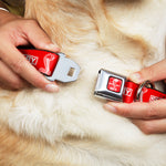 SHELBY Super Snake Cobra Split Full Color Red/White Seatbelt Buckle Collar - SHELBY Box Logo and Super Snake Cobra Red/White