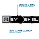 SHELBY Tiffany Split Full Color Black/White Seatbelt Buckle Collar - SHELBY Text Only Black/White