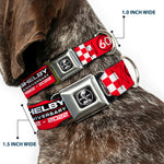 SHELBY Tiffany Split Full Color Black/White Seatbelt Buckle Collar - SHELBY 60th ANNIVERSARY Checker Red/Black/White