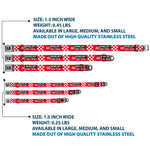 SHELBY Tiffany Split Full Color Black/White Seatbelt Buckle Collar - SHELBY 60th ANNIVERSARY Checker Red/Black/White