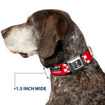 SHELBY Tiffany Split Full Color Black/White Seatbelt Buckle Collar - SHELBY 60th ANNIVERSARY Checker Red/Black/White