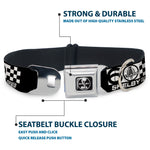 SHELBY Tiffany Split Full Color Black/White Seatbelt Buckle Collar - SHELBY 60 YEARS SINCE 1962 Checker Black/White