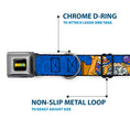 Load image into Gallery viewer, CatDog Stretch/CATDOG Logo Seatbelt Buckle Collar - CatDog Hanging Out Poses Blue
