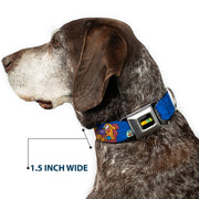 CatDog Stretch/CATDOG Logo Seatbelt Buckle Collar - CatDog Hanging Out Poses Blue