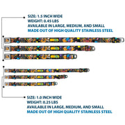 Dog & Cat Pose Full Color Seatbelt Buckle Collar - CatDog Party/Balloons/CATDOG Logo Gray/Black/Multi Color