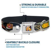 Dog & Cat Pose Full Color Seatbelt Buckle Collar - CATDOG Characters Running
