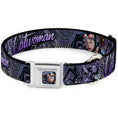 Load image into Gallery viewer, Catwoman Face Full Color Purple Seatbelt Buckle Collar - CATWOMAN-NINE LIVES OF A FELINE FATALE Pose2/Jewelry/Black Cat Purples
