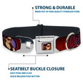 Load image into Gallery viewer, CATWOMAN Bombshell Face CLOSE-UP Red Seatbelt Buckle Collar - CATWOMAN Bombshell Pose/Diamonds Red/Purple/Black
