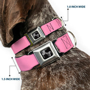 Dog Bone Seatbelt Buckle Collar - Baby Pink