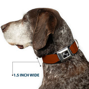 Dog Bone Seatbelt Buckle Collar - Brown