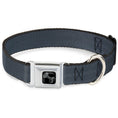 Load image into Gallery viewer, Dog Bone Black/Silver Seatbelt Buckle Collar - Black Panel
