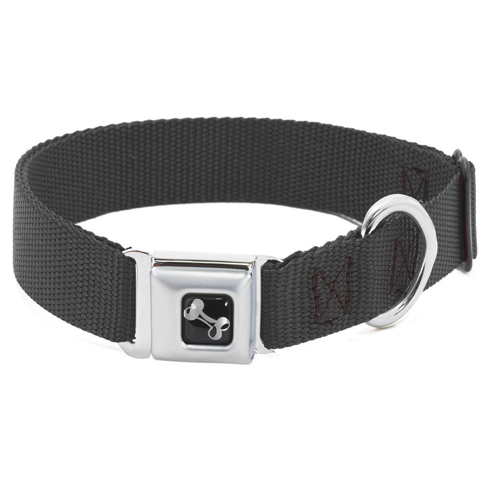 Dog Collar Bone - Black NYLON