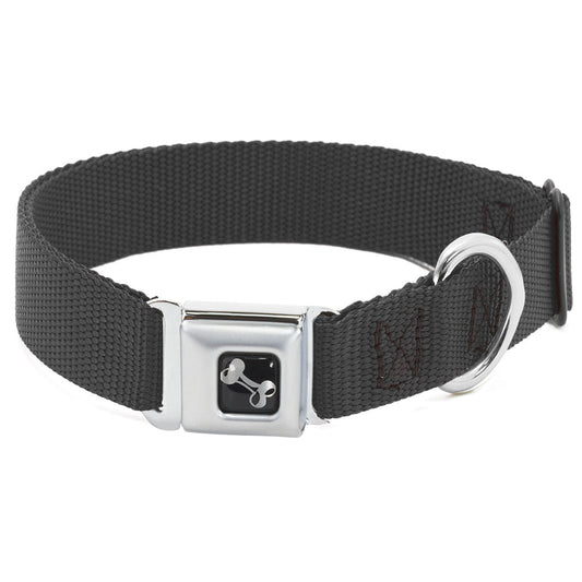 Dog Collar Bone - Black NYLON