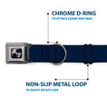 Load image into Gallery viewer, Dog Bone Seatbelt Buckle Collar - Navy
