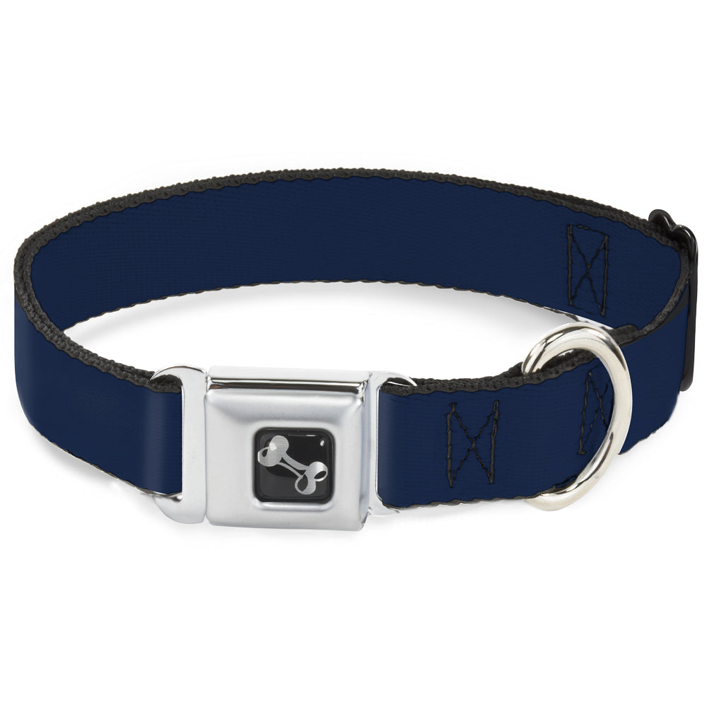 Dog Bone Seatbelt Buckle Collar - Navy