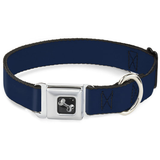 Dog Bone Seatbelt Buckle Collar - Navy
