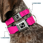 Dog Bone Seatbelt Buckle Collar - Neon Pink