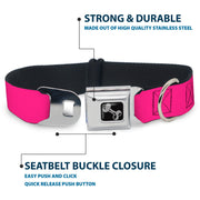 Dog Bone Seatbelt Buckle Collar - Neon Pink