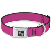 Dog Bone Seatbelt Buckle Collar - Neon Pink
