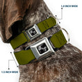 Load image into Gallery viewer, Dog Bone Seatbelt Buckle Collar - Olive
