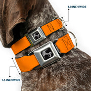 Dog Bone Seatbelt Buckle Collar - Orange
