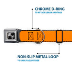 Dog Bone Seatbelt Buckle Collar - Orange