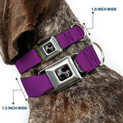 Dog Bone Seatbelt Buckle Collar - Purple