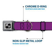 Dog Bone Seatbelt Buckle Collar - Purple