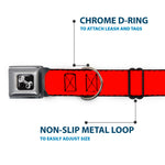 Dog Bone Seatbelt Buckle Collar - Red