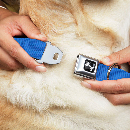Dog Bone Black/Silver Seatbelt Buckle Collar - Royal Nylon