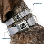 Dog Bone Seatbelt Buckle Collar - Silver