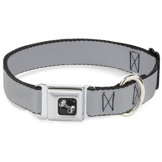Dog Bone Seatbelt Buckle Collar - Silver