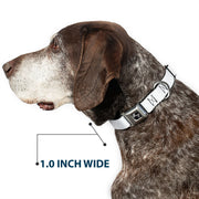 Dog Bone Seatbelt Buckle Collar - White