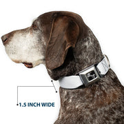 Dog Bone Seatbelt Buckle Collar - White