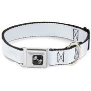 Dog Bone Seatbelt Buckle Collar - White