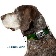 Dog Bone Seatbelt Buckle Collar - Camo Olive