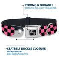 Load image into Gallery viewer, Dog Bone Seatbelt Buckle Collar - Checker Black/Pink
