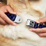 Dog Bone Seatbelt Buckle Collar - Checker Black/Blue