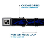 Dog Bone Seatbelt Buckle Collar - Flame Blue