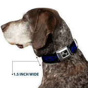 Dog Bone Seatbelt Buckle Collar - Flame Blue