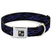 Dog Bone Seatbelt Buckle Collar - Flame Blue
