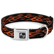 Dog Bone Seatbelt Buckle Collar - Flame Orange
