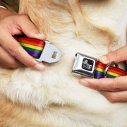 Dog Bone Seatbelt Buckle Collar - Rainbow