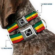 Dog Bone Seatbelt Buckle Collar - Rasta