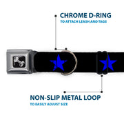 Dog Bone Seatbelt Buckle Collar - Star Black/Blue