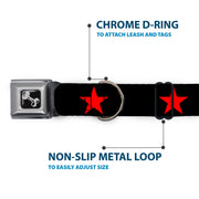 Dog Bone Seatbelt Buckle Collar - Star Black/Red