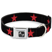 Dog Bone Seatbelt Buckle Collar - Star Black/Red