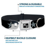 Dog Bone Seatbelt Buckle Collar - Star Black/Silver