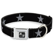 Dog Bone Seatbelt Buckle Collar - Star Black/Silver